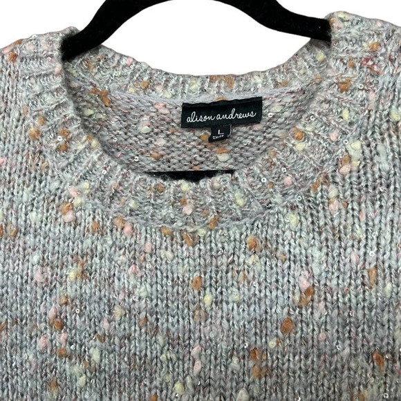 Alison Andrews Women's Multicolored Knit Popcorn Crewneck Sweater Size Large - Picture 2 of 7